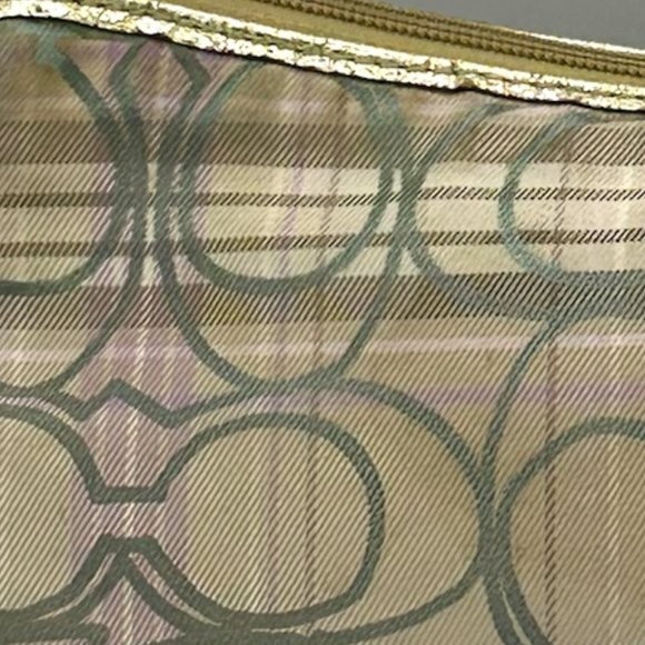Coach Mini Tartan Plaid Lavender Signature Top Handle Pouch in EUC - Picture 15 of 15
